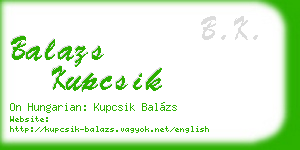 balazs kupcsik business card